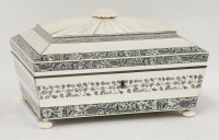 Lot 165 - An Anglo-Indian Vizagapatam ivory workbox