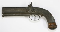 Lot 187 - A double-barrelled percussion pistol