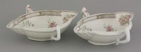 Lot 106 - An unusual pair of famille rose Sauce Boats