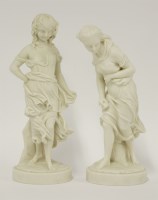 Lot 209 - A pair of Royal Worcester parian ware figures