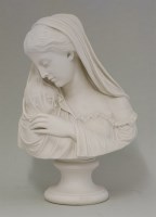 Lot 465 - A Copeland parian bust of a young mother