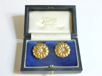Lot 40 - A pair of gold flower earrings