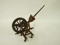 Lot 145A - A 19th century treen miniature spinning wheel