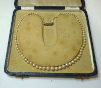 Lot 63 - A single row graduated cultured pearl necklace