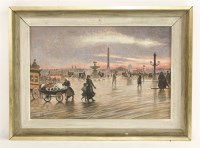 Lot 488 - S...F... (20th century)
'PLACE DE LA CONCORDE'
Signed with initials and inscribed l.l.