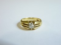 Lot 46 - A gentleman's Victorian single stone diamond ring