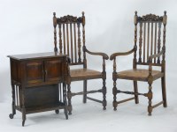 Lot 706 - Two 1920s carver armchairs