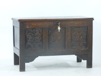 Lot 698 - A late 17th century oak coffer