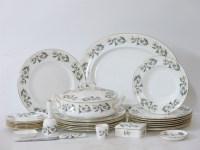 Lot 384 - A Crown Staffordshire floral transfer printed part dinner service