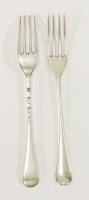 Lot 120 - A matched set of twelve George III old english pattern dessert forks