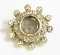 Lot 306 - A gold and diamond set memorial brooch