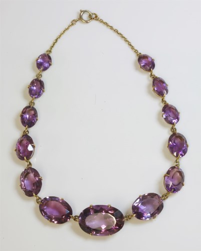 Lot 288 - A late Victorian amethyst and gold rivière