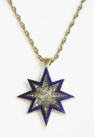 Lot 287 - A diamond and enamel Indian star pendant