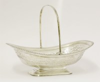 Lot 151 - A silver swing handled cake basket