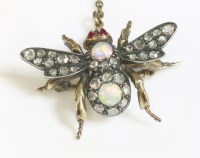 Lot 302 - An Edwardian opal and diamond bee brooch