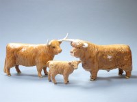 Lot 253 - A group of Beswick Highland cattle