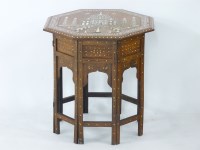 Lot 662 - An Anglo-Indian hardwood and ivory inlaid octagonal table