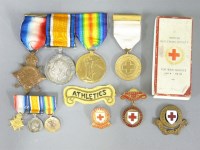 Lot 135 - A set of three WWI service medals