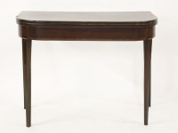 Lot 570 - A George III crossbanded and inlaid mahogany fold-over card table