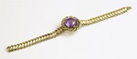 Lot 289 - A Victorian amethyst and gold bracelet