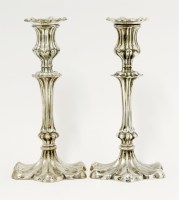 Lot 192 - A pair of silver candlesticks