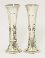 Lot 124 - A pair of silver vases