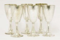 Lot 160 - A set of six silver goblets