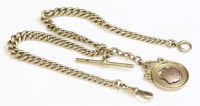 Lot 316 - A 9ct gold graduated curb link double Albert chain