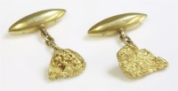 Lot 318 - A pair of late Victorian gold nugget style cufflinks