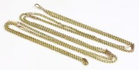Lot 338 - A gold double belcher link guard chain