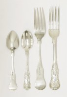 Lot 204 - A set of six Victorian provincial silver single struck king's pattern table forks
