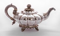 Lot 87 - A William IV silver teapot