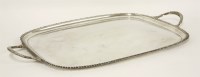 Lot 101 - A large silver two handled tray
