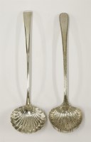 Lot 133 - A George III silver old english pattern soup ladle