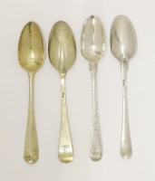 Lot 135 - A set of six George III silver feather edge pattern teaspoons