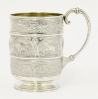Lot 206 - A Victorian Scottish silver mug