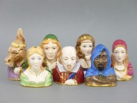 Lot 203 - Seven Royal Worcester 'Connoisseur Collection' Shakespeare character snuffers