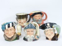 Lot 267 - Five Royal Doulton character jugs