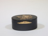 Lot 112 - A 19th century tortoiseshell and gold mounted oval box