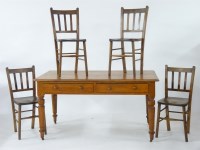 Lot 638 - An English beech kitchen table