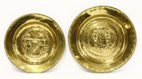 Lot 75 - Two brass alms dishes