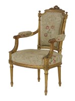 Lot 1398 - A French giltwood fauteuil