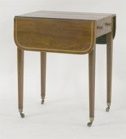 Lot 1393 - A George III rosewood inlaid pembroke table