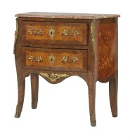 Lot 510 - A Louis XV style marquetry commode