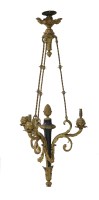 Lot 506 - A gilt bronze three-branch chandelier