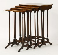 Lot 533 - A set of satinwood and rosewood quartetto tables