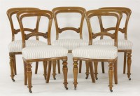 Lot 1514 - A set of five Victorian mahogany balloon back dining chairs