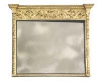 Lot 571 - A gilt framed over mantel mirror