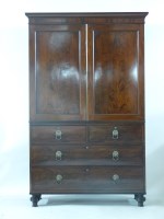 Lot 689 - A 19th century mahogany linen press