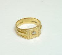 Lot 24 - An 18ct gold diamond set signet ring